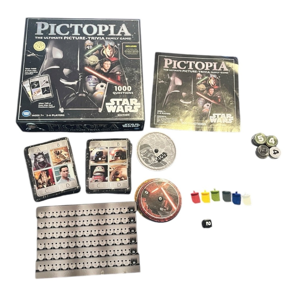 Pictopia Star Wars Edition Ultimate Trivia Family Board Game Complete